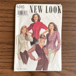 6103 NEW LOOK BUTTON  SHORT TO LONG SLEEVE BLOUSE TOPS  PATTERN 8-18 UNCUT